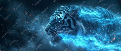 Premium Photo Blue Tiger Wallpaper Desktop Backgrounds