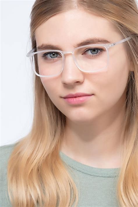 Structure Rectangle Frosted Clear Full Rim Eyeglasses Eyebuydirect Canada