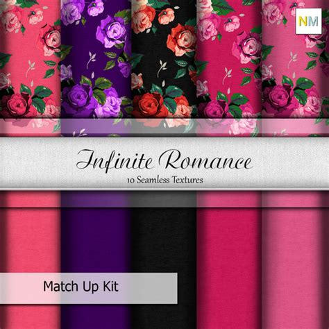 Second Life Marketplace Infinite Romance Matchup Kit 10 Seamless Fabric Textures Nm