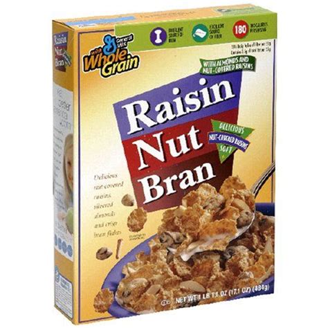 a box of raisin nut bran cereal