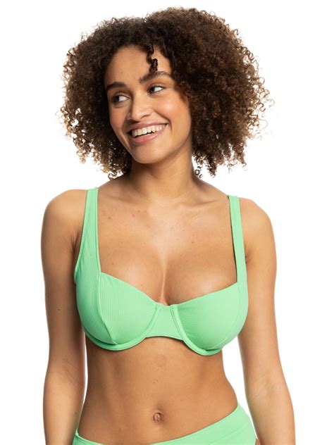 Color Jam D Cup Bikini Top For Women Roxy