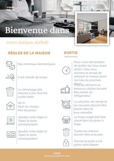 Modèles gratuits de livre de bienvenue pour Airbnb