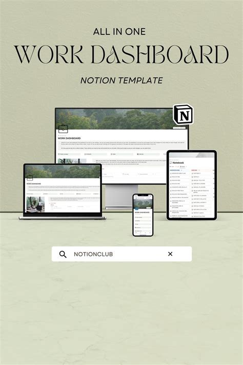 Notion Template Work Dashboard Notion Templates Notion Dashboard