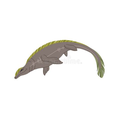 Mosasaurus Dinosaur Swimming Ancient Reptile Stock Vector