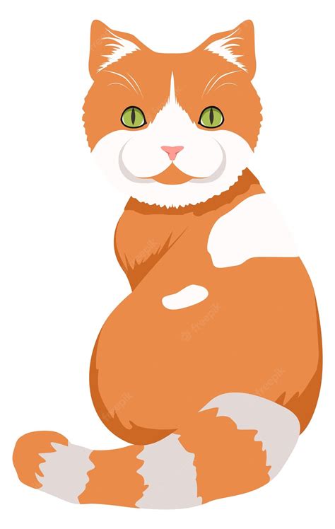 Premium Vector | Funny tabby cat ginger pet fluffy animal