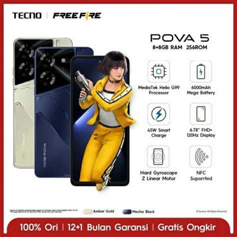 Jual Tecno Pova Ram Gb Gb Nfc Garansi Resmi Baterai Mah