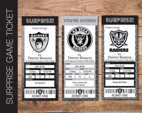 Raiders tickets - indianasilope