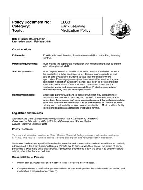 Fillable Online Scopus Vic Edu Policy Document No Elc Category Early