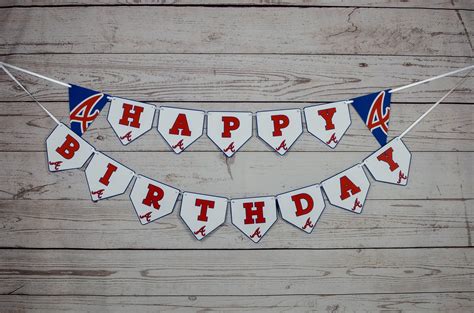 Atlanta Braves Happy Birthday Banner Baseball Party Etsy