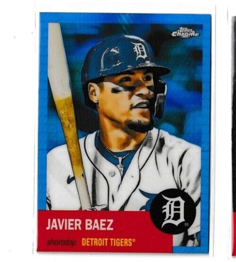 Topps Chrome Platinum Javier Baez Blue Prism Refractor