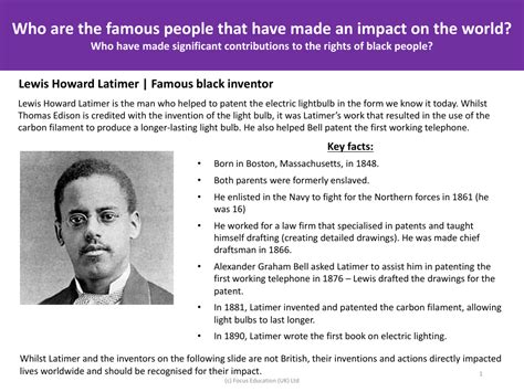 Lewis Howard Latimer Info Sheet Year 2 History