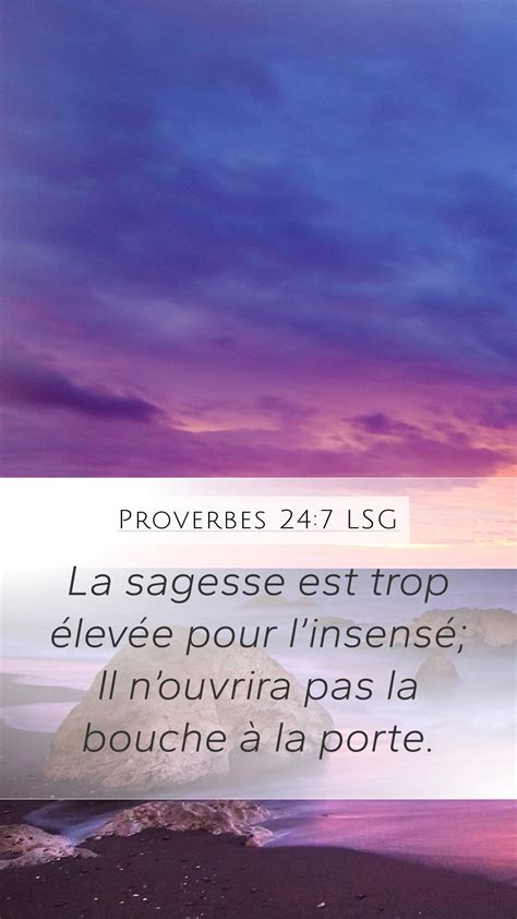 Proverbes 24 7 LSG Mobile Phone Wallpaper La sagesse est trop élevée