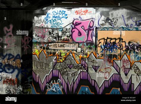 Graffiti At Skate Park In The Under Croft Of Londons South Bank 2009