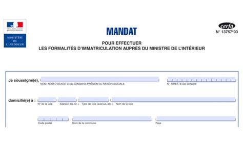 CERFA 13752 02 immatriculation provisoire W d un véhicule