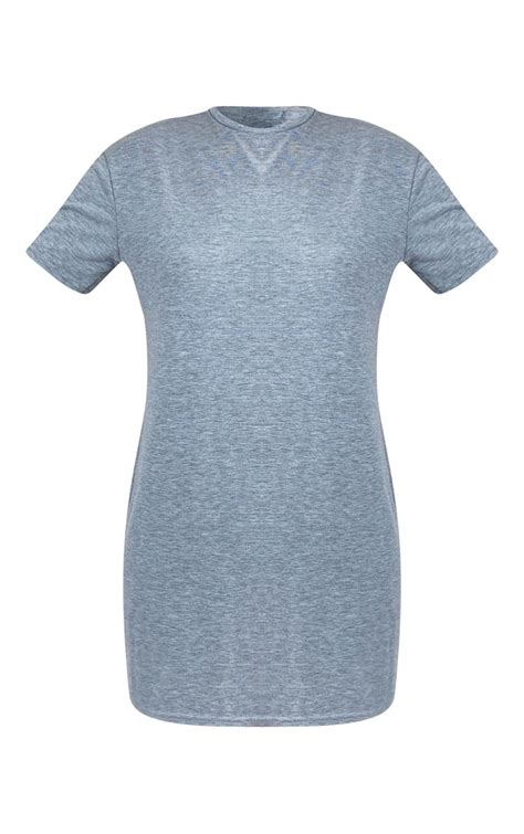 Grey Marl Basic Fitted T Shirt Dress Prettylittlething