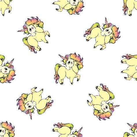 Premium Vector Seamless Pattern Background With Cute Unicorn Hand