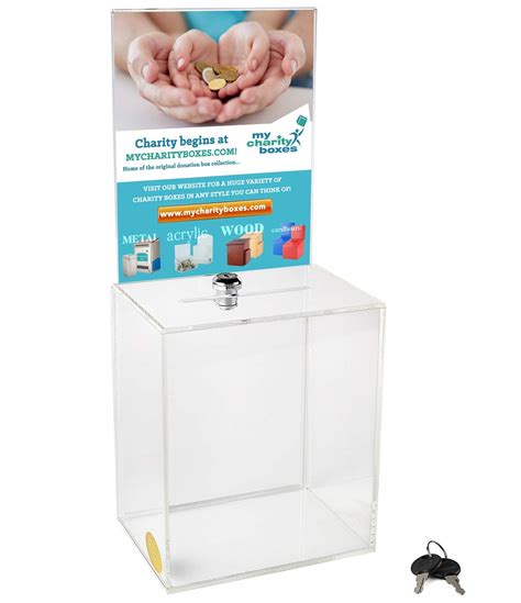 Buy Extra Large Acrylic Charity Donation Ballot Box Fundraising Coin