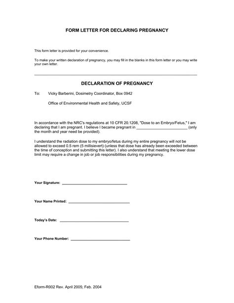 Proof Of Pregnancy Form Pdf ≡ Fill Out Printable Pdf Forms Online