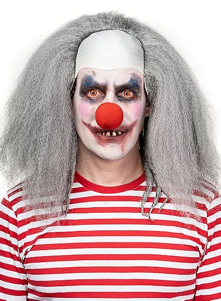 Horror Clown Wig Gray