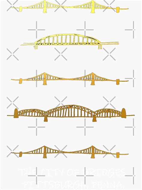 Pittsburgh Bridge Vector Sticker For Sale By Gura1987 Redbubble