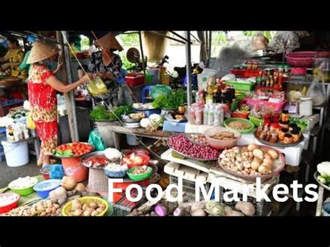 Busy Food Markets And Customers In Phnom Penh City Cambodia Fresh