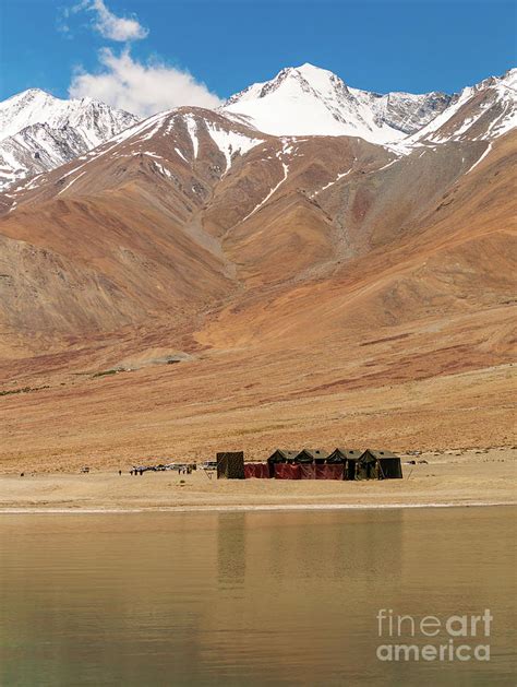 Indian Army Tents Near Pangong Lake Worlds Highest Saltwater Photograph