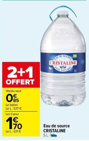 Promo Eau De Source Cristaline L Chez Carrefour Market Icatalogue Fr