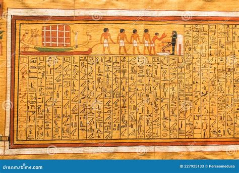 Egyptian Hieroglyphics On Papyrus