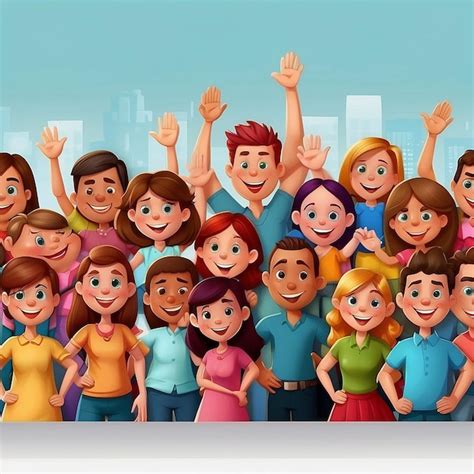 Cartoon People Waving IllustrationCartoon People Waving Illustration ...