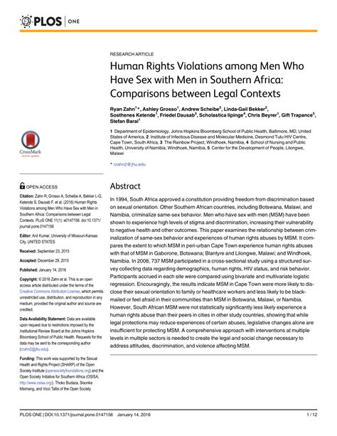 Pdf Human Rights Violations Among Men Who Have Sex With Men In