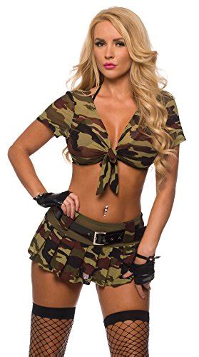 Sexy Military Commando 2 Piece Boot Camp Babe Costume Cami Set Medium