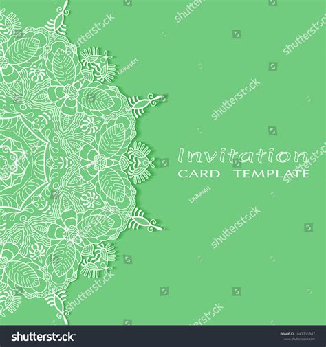 Invitation Card Template Frame Border Doodle Stock Vector Royalty Free