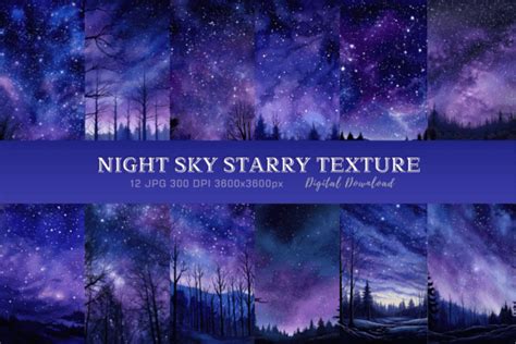 Night Sky Purple Starry Backgrounds Graphic by Marshall Designs ...