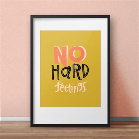 No Hard Feelings 8x10 Art Print Song Lyrics Etsy