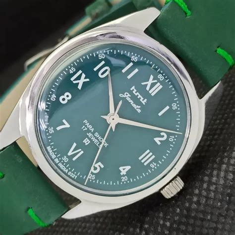 Genuine Vintage Hmt Janata Winding Indian Mens Green Watch K A