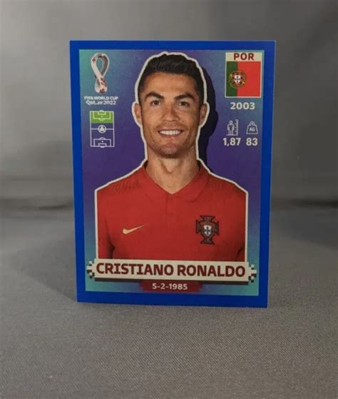 PANINI FIFA WORLD Cup Qatar 2022 Sticker Cristiano Ronaldo POR 18 Blue