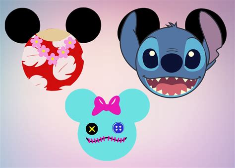 Lilo and Stitch Mouse Heads Lilo Mickey Head Stitch Mockey | Etsy