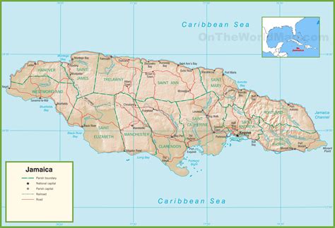 Print Map Of Jamaica Island Map