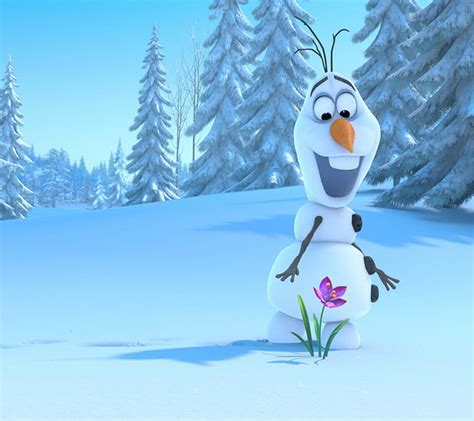 Snowman Olaf Flower Frozen Happy Snow Winter Hd Wallpaper Peakpx