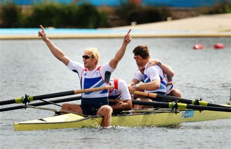 The Men's Four win a Gold medal for Great Britain in rowing ...