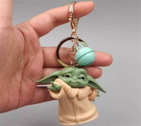 Baby Yoda Keychain Star Wars Character Baby Yoda Action | Etsy