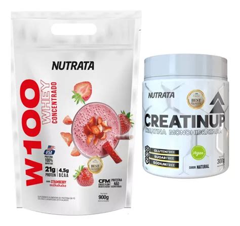 Kit Nutrata Whey W100 Refil 900g Creatina Monohidratada 300g