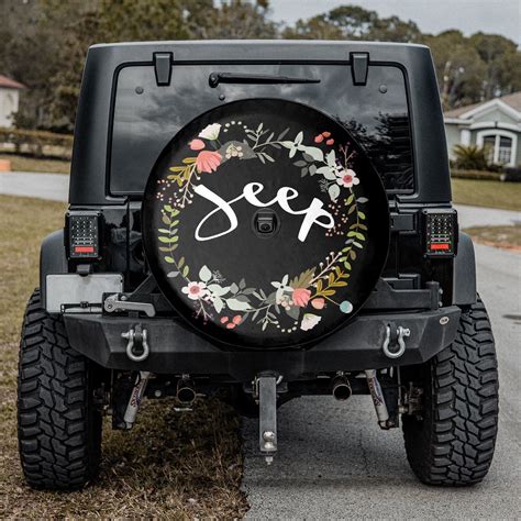 Vintage Jeep Flower Spare Tire Cover For Car Personalized Etsy