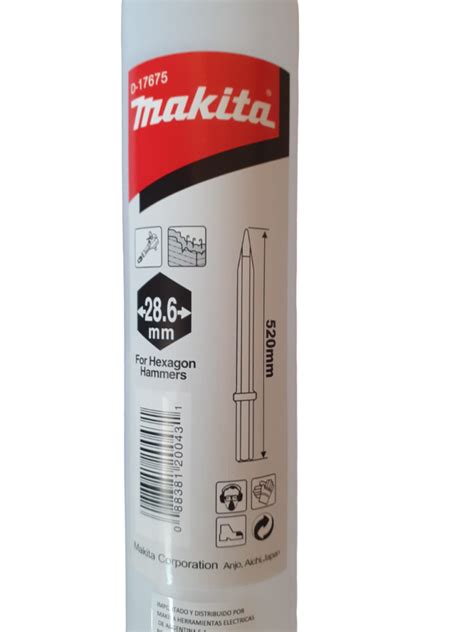 Cincel Punta Makita D 17675 Encastre Hexagonal 28 6mm Largo 520mm Con