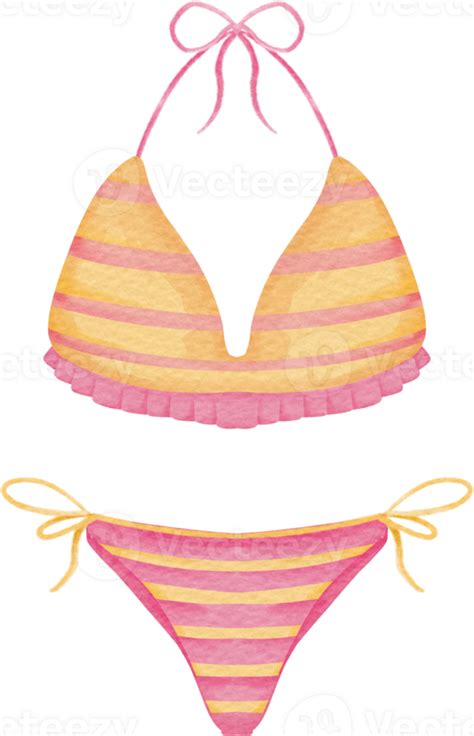 Watercolor Bikini Clip Art 23411842 PNG