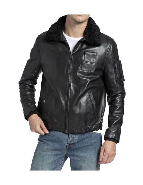 Blouson Aviateur En Cuir Howard Noir Giorgio Cuirs Achat Vente De Blo