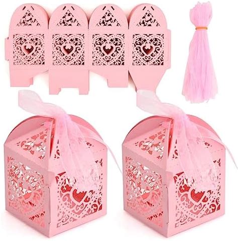 50pcs Boite Bonbons Coffret Cadeaux Avec Des Rubans Boite Dragees