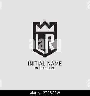 Initial Lr Logo With Shield Esport Gaming Logo Monogram Style Vector