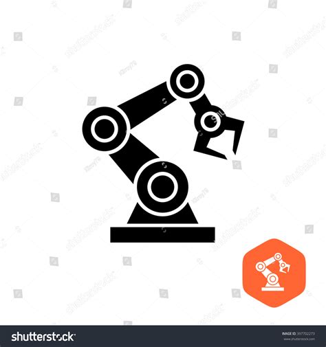 Robotic Hand Manipulator Black Silhouette Symbol Stock Vector Royalty