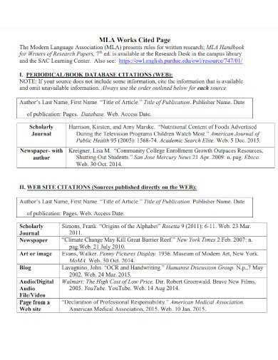 10 Work Cited Mla Format Examples Pdf Examples